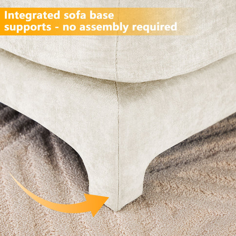 Stylish Sofa With Ottoman And Lumbar Pillows, Ergonomic Design