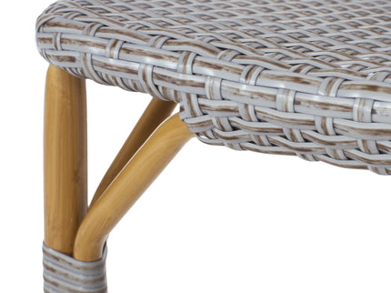 Outdoor Rattan And Aluminum Armless French Bistro Chairs (Set of 2) - Dark Gray