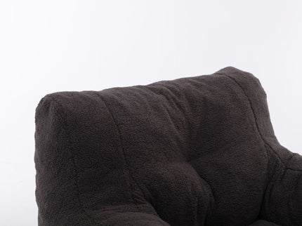 Soft Teddy Fabric Tufted Foam Bean Bag Chair With Teddy Fabric
