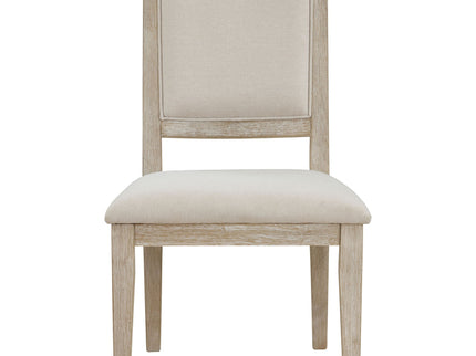 Rodota - 5 Piece Round Dining Table Set With Upholstered Chairs - White Washed
