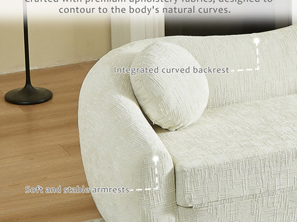 Curved Convertible Sofa, 2 In 1 Frameless Folding Sofa Bed With Pull Out Base And Deep Seat