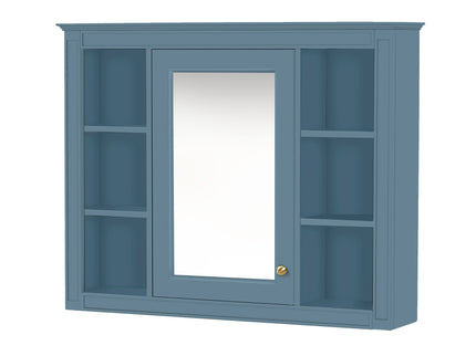 Wall Mounted Medicine Cabinet With Mirror, Storage Cabinet Featuring 6 Open Shelves And Adjustable Interior