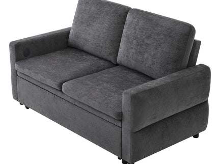 Convertible Sofa Bed Loveseat With Adjustable Backrest And USB Ports