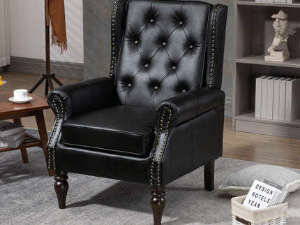 Modern Accent Armchair With Sturdy Wood Legs