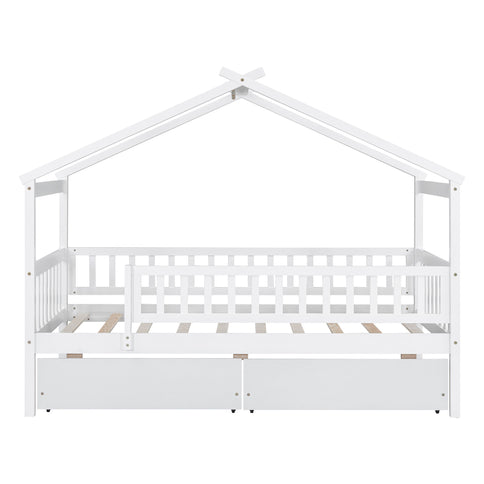 House Bed With 2 Drawers