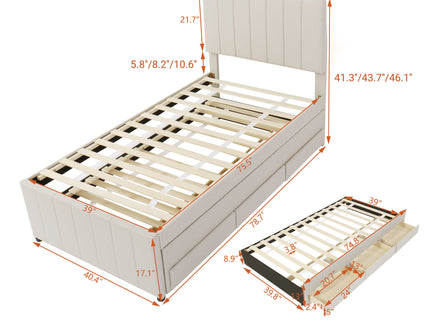 Upholstered Design Platform Bed With Trundle