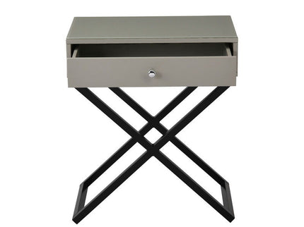 Koda - End Side Table Nightstand, Drawer And Cross Base