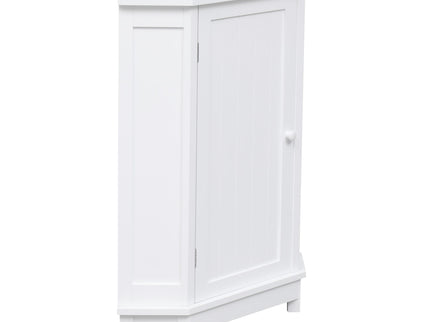 Bathroom Cabinet Triangle Corner Storage Cabinet With Adjustable Shelf Modern Style