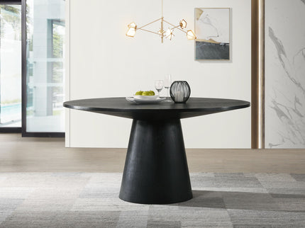 Jasper - 7 Piece Round Dining Room (Set of 7) - Ebony Black