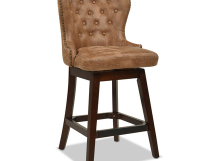 Holmes - Tufted High Back 360 Swivel Counter Height Barstool
