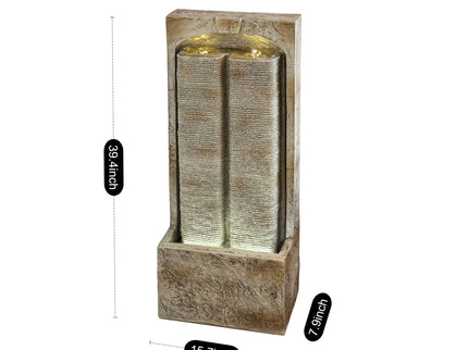 Modern Outdoor Water Fountain With LED Lights