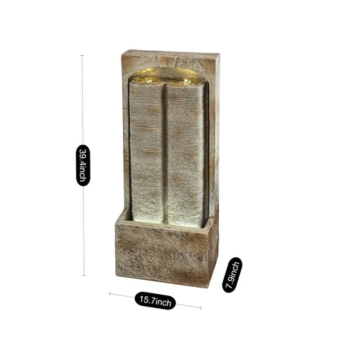 Modern Outdoor Water Fountain With LED Lights