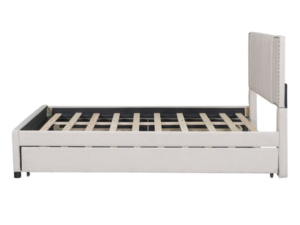 Upholstered Platform Bed With Drawers, Classic Headboard Design