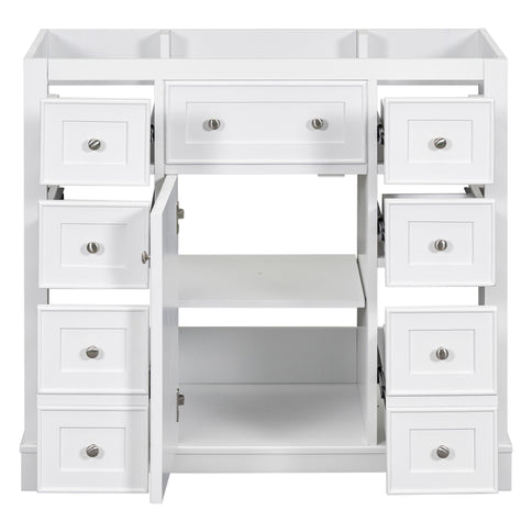 Modern Bathroom Vanity Base Only With 1 Cabinet And 6 Drawers