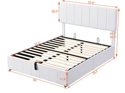 Elegant Upholstered Platform Bed With Hydraulic Storage System