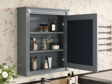 Wall Mounted Bathroom Storage Cabinet With Mirror, Medicine Cabinet With Height Adjustable Shelf