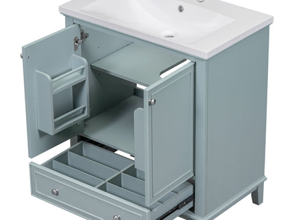 Modern Bathroom Vanity With Sink Combo, Multi Functional Cabinet With Doors And Drawer