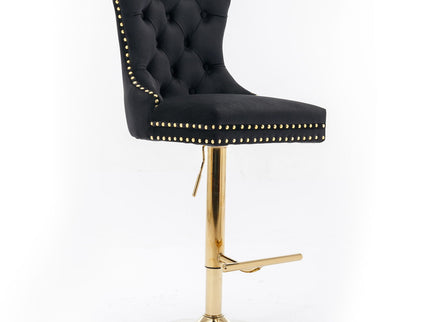 Thick Swivel Barstools Adjusatble Seat Height From 25-33", Modern Upholstered Bar Stools With Backs Comfortable Tufted For Home Pub And Kitchen Island (Set of 2)