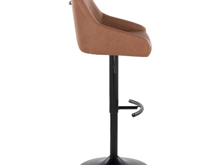 Hannah - Transitional Adjustable Barstool With Swivel With Rounded T Footrest (Set of 2)