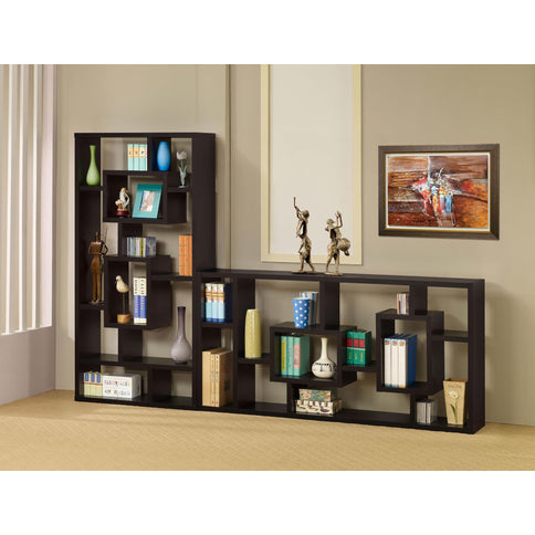 10 Shelf Open Back Bookcase - Brown