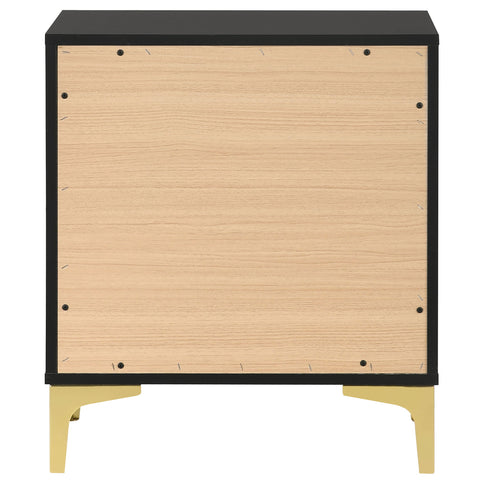 2 Drawer Rectangular Nightstand - Black
