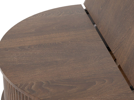 Lift Top Coffee Table, Round Storage Cocktail Table With Reinforced Legs, Safe Rounded Design - Brown