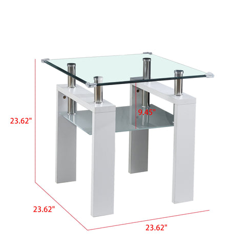 Clear Glass Top Side Table, Modern Design For Home