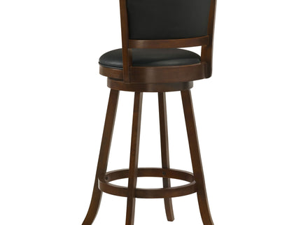Swivel Stool With Upholstered Seat (Set of 2) - Black / Brown