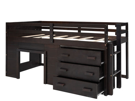Loft Bed With Cabinet And Shelf