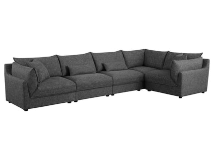Tomasina - Modular Sectional Sofa With Corner, Armless Chairs And Armchairs - Black
