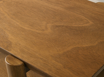 Metz - Mid-Century Modern Wood Shelf 3 Piece Coffee Table Set - Walnut