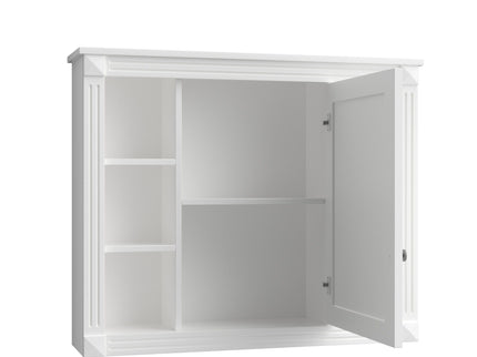 Wall Mounted Bathroom Storage Cabinet With Mirror, Cabinet With 6 Open Shelves And Adjustable Interior