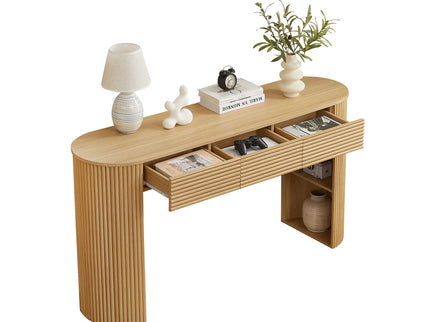 Retro Console Table With Storage, 3 Drawers