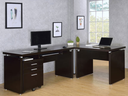 3 Drawer File Cabinetб Compact Office Storage For Home - Brown
