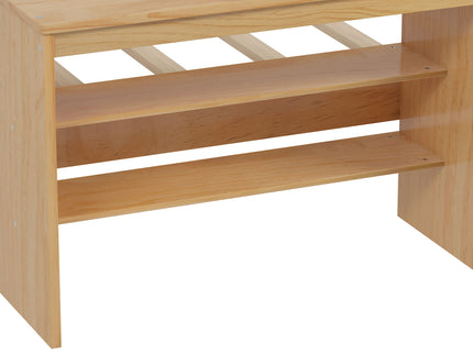 Daybed With Storage Shelves And Lockers, Multi Functional Bed With Study Desk And Matching Stool