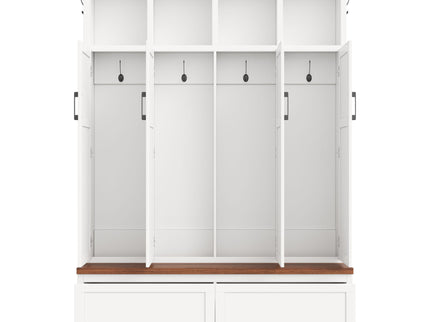 Hall Tree With 4 Hidden Cabinets