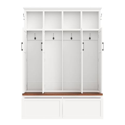 Hall Tree With 4 Hidden Cabinets