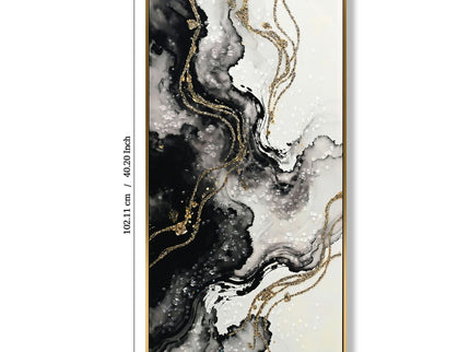 Large Framed And Abstract Wall Art, Minimalist Canvas Prints (Set of 2) - White / Black