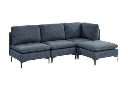 Upholstered Modular Sectional With Tall Legs, Medium Firm Seat