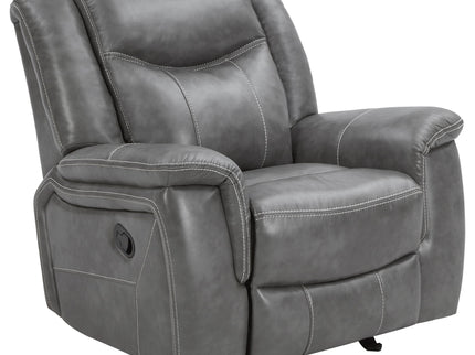 Encino - Upholstered Padded Arm Glider Recliner - Gray