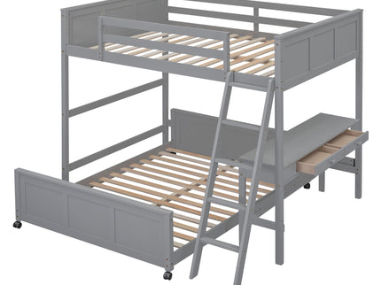 Full Over Full Bunk Bed With Desk