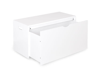 Toy Storage Organizer With Rolling Drawer, Chest With Wheels, Large Pull Out Bin For Nursery - White