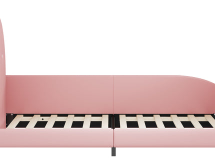 Upholstered Rabbit-Shape Princess Bed With Headboard And Footboard