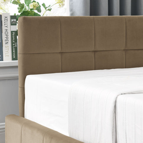 Storage Upholstered Tufted Bed Frame With Backrest And Armrests