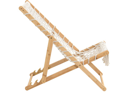 Bamboo Weaving Chair Set With Handwoven Rope For Patio And Living Spaces - Natural