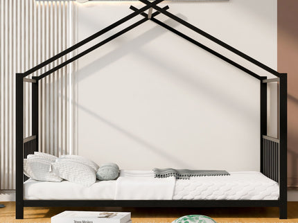 Metal House Platform Bed With Modern Design And Durable Frame