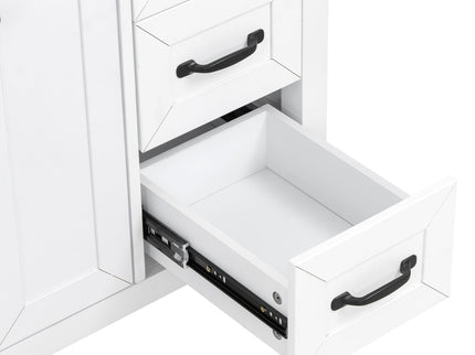 Bathroom Vanity With Sink, Freestanding Design, Soft Close Doors & Drawers - White
