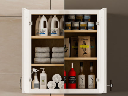 Shaker Wall Cabinet With Soft Close Hinges, Adjustable Shelves, Double Door