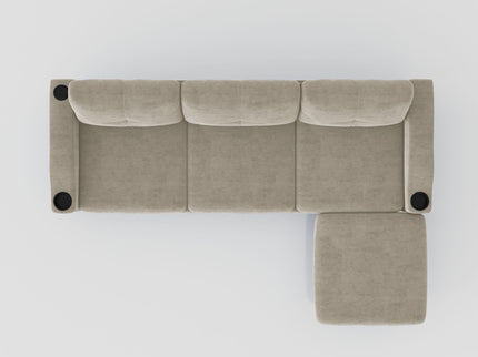 3 Seater Convertible Combination L Shaped Sofa With Footstools With Storage