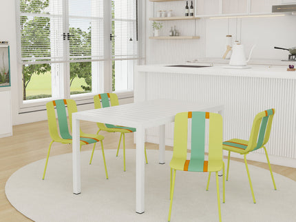 Modern Striped Blocking Single Chairs, Waterproof And Fade Resistant (Set of 4)